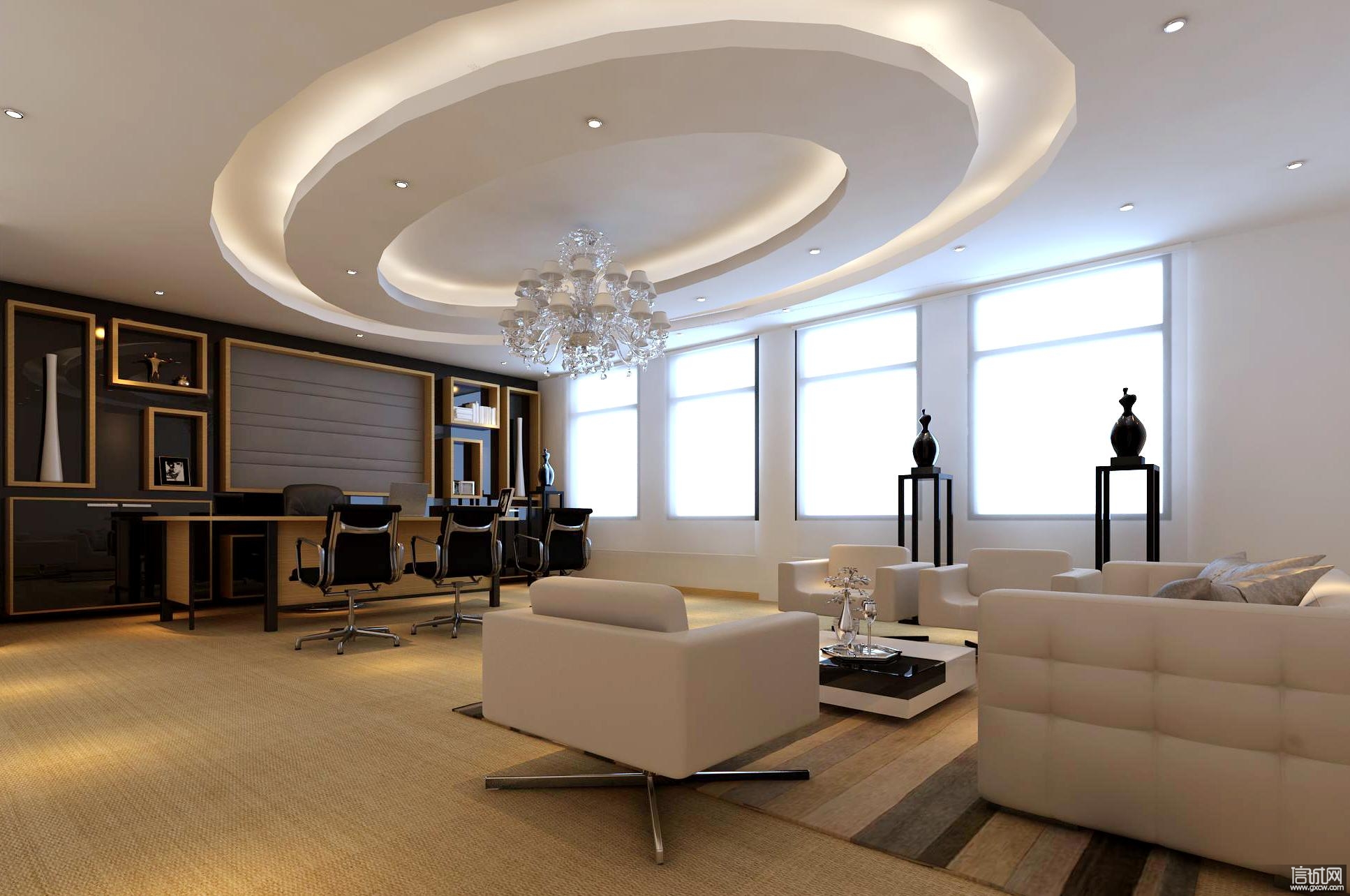 磐石智造|圆形吊顶装修效果图,圆形吊顶这样装